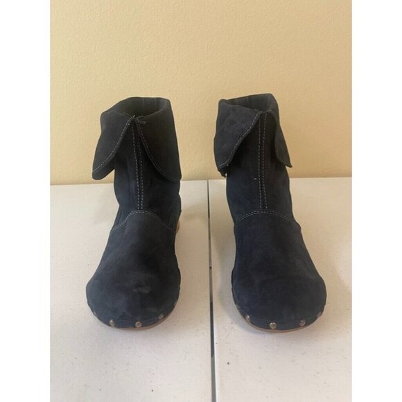 Women’s 39 US 8 Sanita Marcia Low Flex Wood Boot Navy Blue Suede - Picture 1 of 14